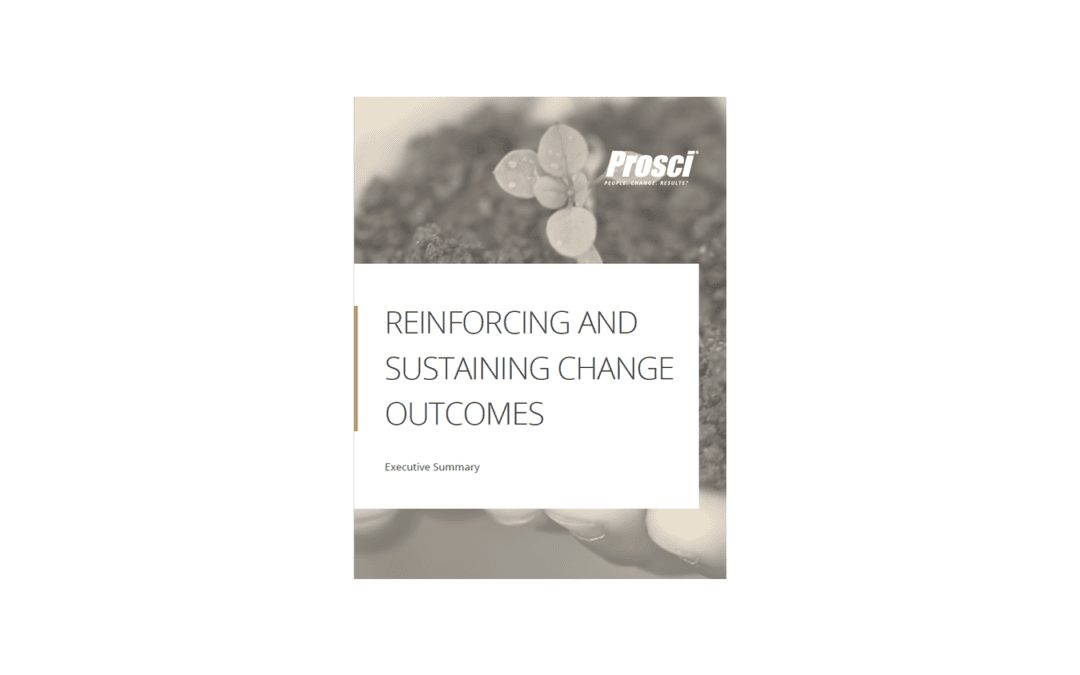 Reinforcing And Sustaining Change Outcomes – Executive Summary